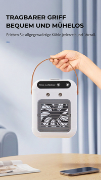 Mobiler Mini Luftkühler mit Kühlnebel, Luftbefeuchter und Ventilator, USB Air Cooler für Zuhause, Büro & Schlafzimmer