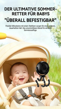 USB Octopus Kinderwagenventilator, Tragbarer Mini Ventilator mit LED-Licht, 5 Geschwindigkeitsstufen und Flexiblem Stativ für Kinderwagen, Schreibtisch & Reisen