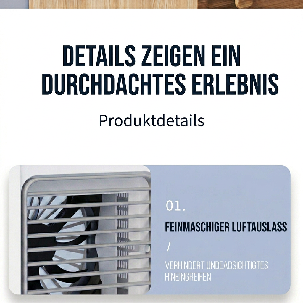 Mobiler Mini Luftkühler mit Kühlnebel, Luftbefeuchter und Ventilator, USB Air Cooler für Zuhause, Büro & Schlafzimmer