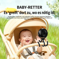 USB Octopus Kinderwagenventilator, Tragbarer Mini Ventilator mit LED-Licht, 5 Geschwindigkeitsstufen und Flexiblem Stativ für Kinderwagen, Schreibtisch & Reisen