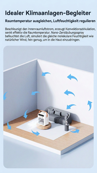 Mobiler Mini Luftkühler mit Kühlnebel, Luftbefeuchter und Ventilator, USB Air Cooler für Zuhause, Büro & Schlafzimmer