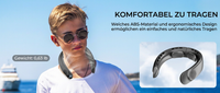 Ventilador de cuello USB, ventilador turbo portátil sin aspas con 3 velocidades, ventilador de cuello recargable para viajes, deporte y uso diario.