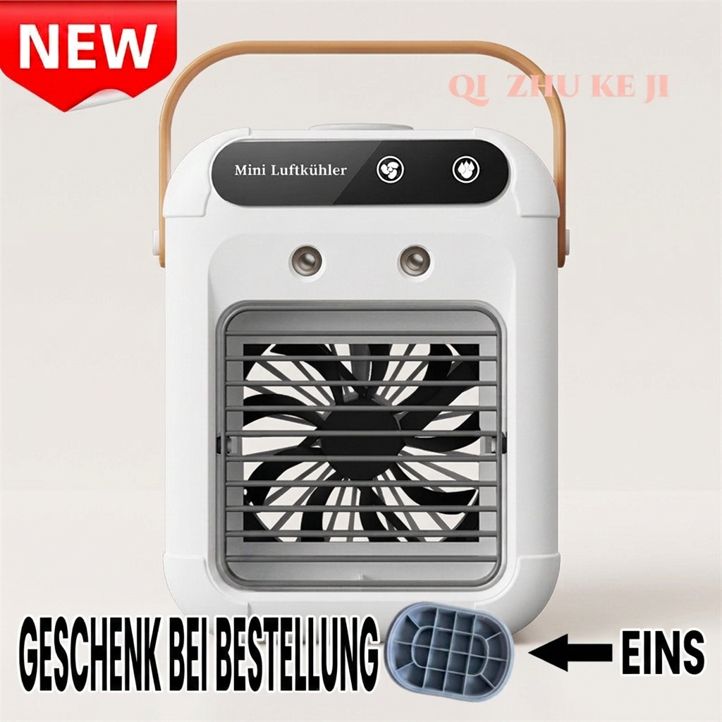 Mobiler Mini Luftkühler mit Kühlnebel, Luftbefeuchter und Ventilator, USB Air Cooler für Zuhause, Büro & Schlafzimmer
