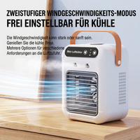 Mobiler Mini Luftkühler mit Kühlnebel, Luftbefeuchter und Ventilator, USB Air Cooler für Zuhause, Büro & Schlafzimmer
