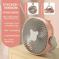 USB Dual-Kopf Schreibtischventilator mit Digitalanzeige, Wiederaufladbarer Vertikalventilator mit 5 Geschwindigkeitsstufen für Zuhause, Büro & Camping