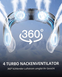 Ventilador de cuello USB, ventilador turbo portátil sin aspas con 3 velocidades, ventilador de cuello recargable para viajes, deporte y uso diario.