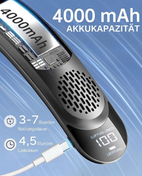Ventilador de cuello USB, ventilador turbo portátil sin aspas con 3 velocidades, ventilador de cuello recargable para viajes, deporte y uso diario.