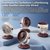 Ventilateur de bureau USB, ventilateur de table oscillant rechargeable avec 3 vitesses, ventilateur portable silencieux pour la maison, le bureau et la chambre à coucher