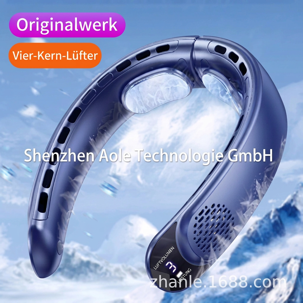 Ventilador de cuello USB, ventilador turbo portátil sin aspas con 3 velocidades, ventilador de cuello recargable para viajes, deporte y uso diario.