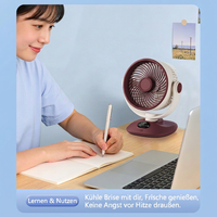 Ventilateur de bureau USB, ventilateur de table oscillant rechargeable avec 3 vitesses, ventilateur portable silencieux pour la maison, le bureau et la chambre à coucher