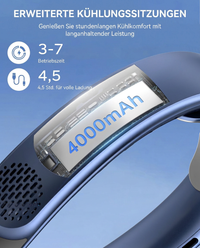 Ventilador de cuello USB, ventilador turbo portátil sin aspas con 3 velocidades, ventilador de cuello recargable para viajes, deporte y uso diario.