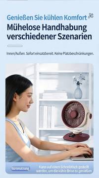 Ventilateur de bureau USB, ventilateur de table oscillant rechargeable avec 3 vitesses, ventilateur portable silencieux pour la maison, le bureau et la chambre à coucher