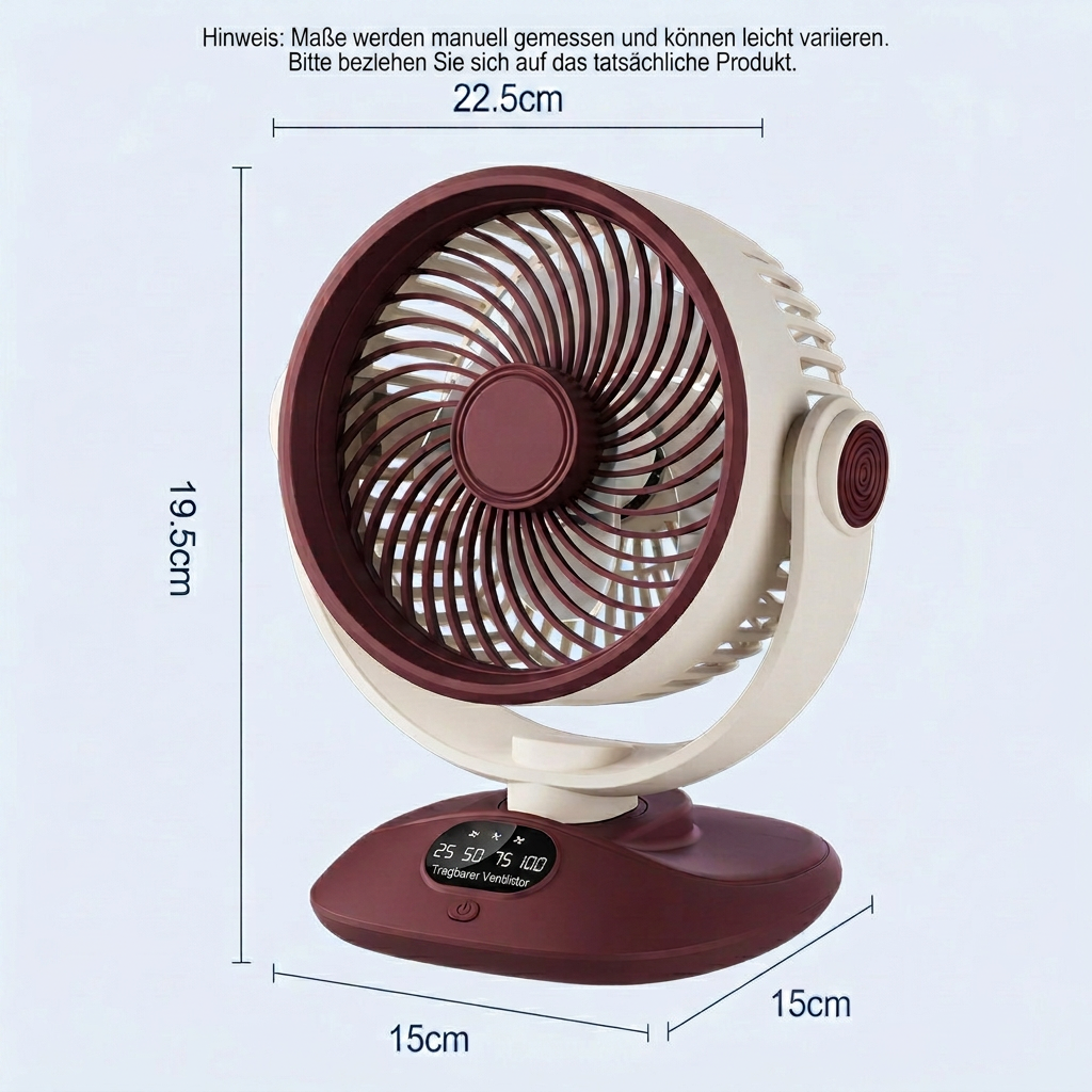 Ventilateur de bureau USB, ventilateur de table oscillant rechargeable avec 3 vitesses, ventilateur portable silencieux pour la maison, le bureau et la chambre à coucher