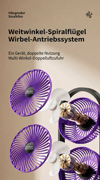 USB Dual-Kopf Schreibtischventilator mit Digitalanzeige, Wiederaufladbarer Vertikalventilator mit 5 Geschwindigkeitsstufen für Zuhause, Büro & Camping