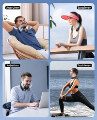 Ventilador de cuello USB, ventilador turbo portátil sin aspas con 3 velocidades, ventilador de cuello recargable para viajes, deporte y uso diario.