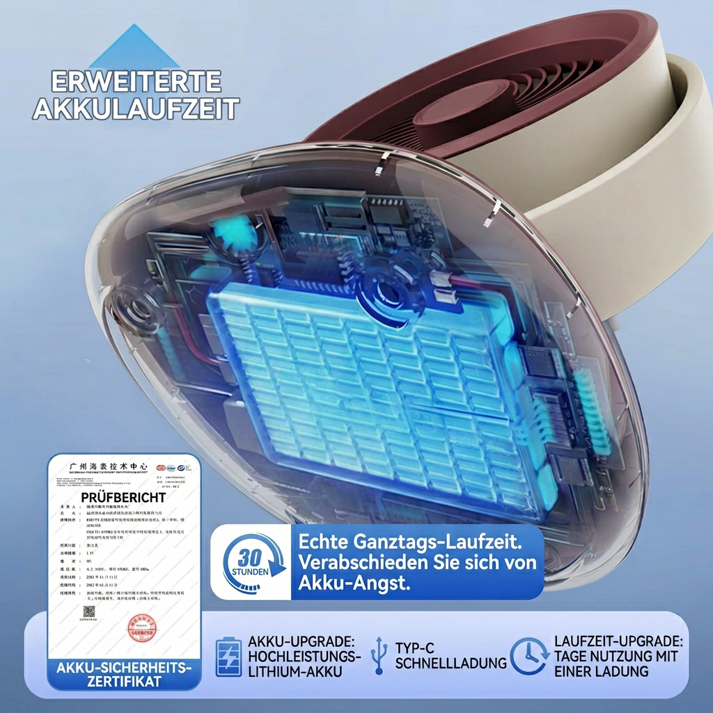 Ventilateur de bureau USB, ventilateur de table oscillant rechargeable avec 3 vitesses, ventilateur portable silencieux pour la maison, le bureau et la chambre à coucher
