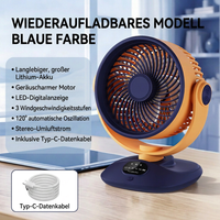 Ventilateur de bureau USB, ventilateur de table oscillant rechargeable avec 3 vitesses, ventilateur portable silencieux pour la maison, le bureau et la chambre à coucher