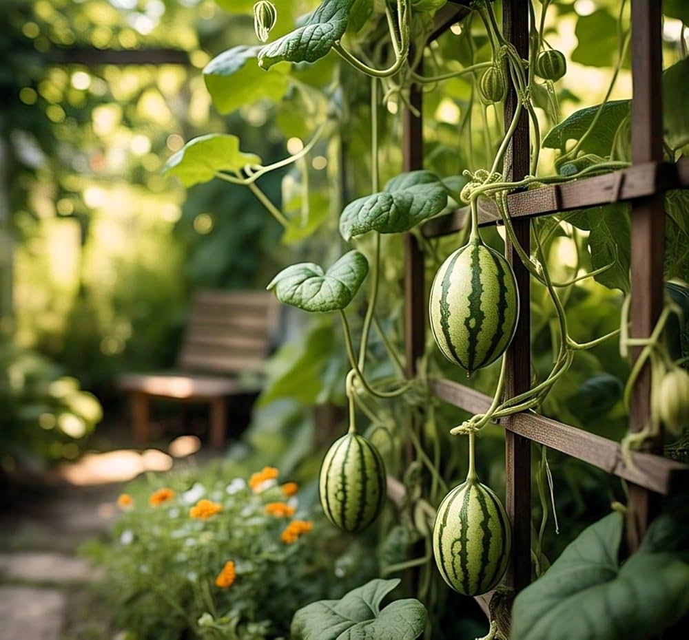 Melothria scabra vine wachsend on trellis