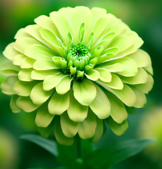 Dark grün zinnia blumen in töpfen