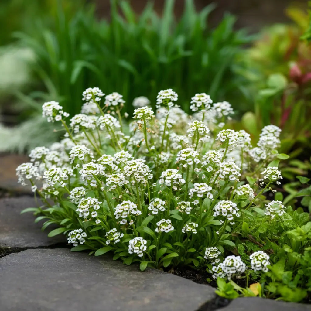 Lobularia maritima blumen in töpfen