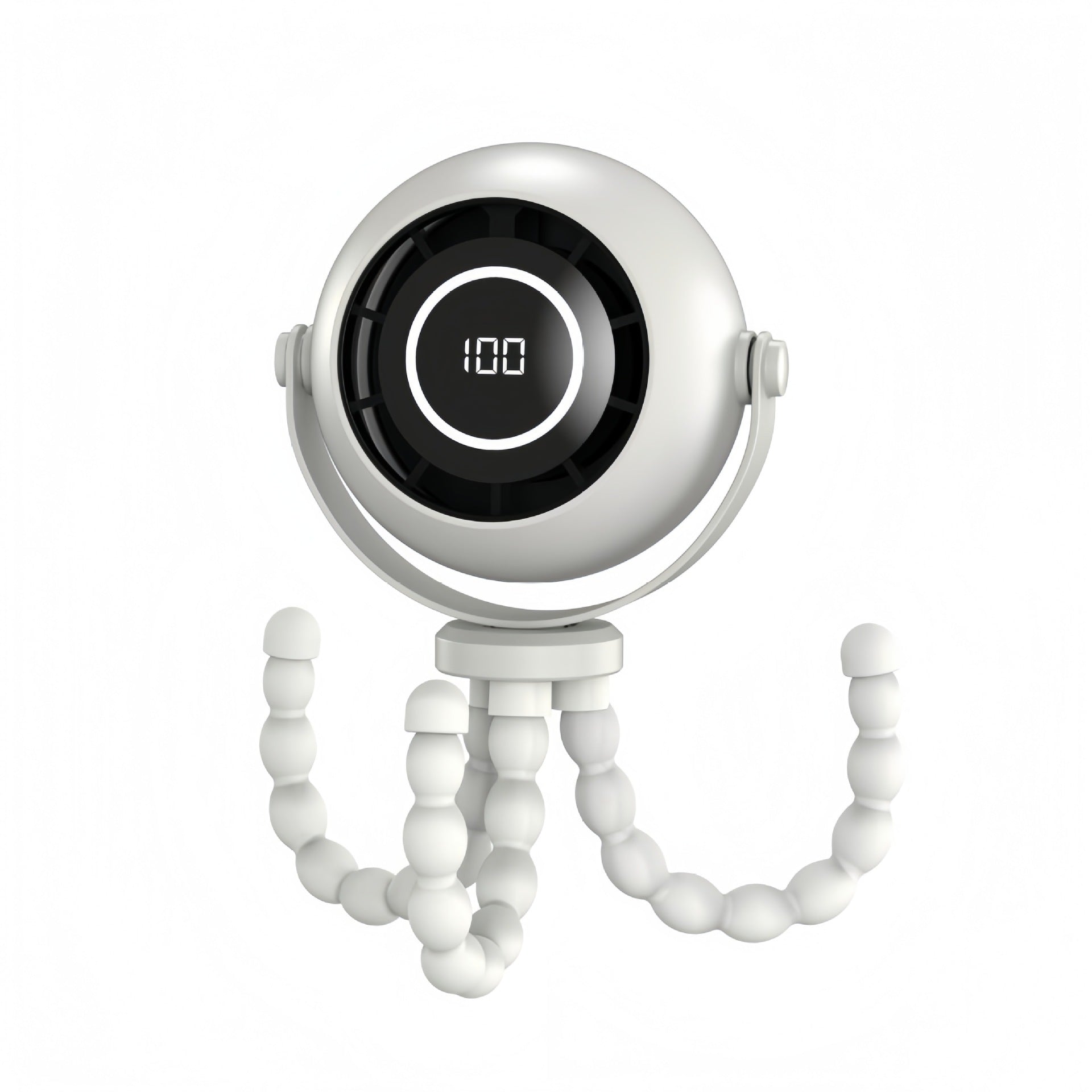 USB Octopus Kinderwagenventilator, Tragbarer Mini Ventilator mit LED-Licht, 5 Geschwindigkeitsstufen und Flexiblem Stativ für Kinderwagen, Schreibtisch & Reisen
