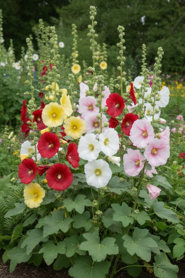 zart Rosa Stockrose Blumensamen zur Aussaat – lang Blüte Saison – Traditionssorte & ohne Gentechnik Samen Hausgarten